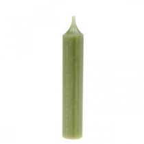 Rod candle green colored premium candles 120mm/Ø21mm 6pcs