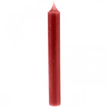 Rod candle red colored candles ruby red 180mm/Ø21mm 6pcs