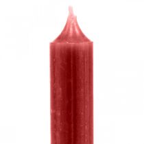 Product Pillar candle red solid coloured candles ruby red 180mm/Ø21mm 6pcs