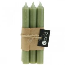 Product Taper candle green dyed wax candles 180mm/Ø21mm 6pcs