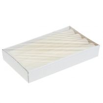 Product Solid colored cream taper candles, 34mm x 240mm, 4 pieces