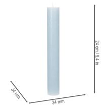 Product Blue taper candle for candlesticks and table decoration, 34x240mm, 4 pieces