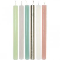 Taper candles colored through different colors 21 × 240mm 12pcs