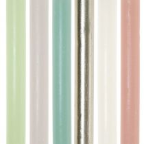Taper candles colored through different colors 21 × 240mm 12pcs