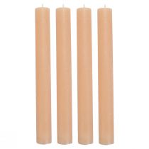 Product Taper candles solid-colored Peach candles orange 34×300mm 4pcs