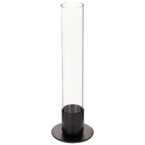 Product Taper candle holder with glass cylinder. Simple and timeless. 31cm