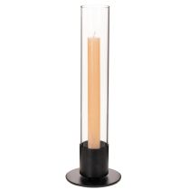 Product Taper candle holder with glass cylinder. Simple and timeless. 31cm