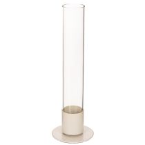 Product Modern taper candle holder with glass cylinder and base, 31cm