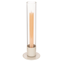 Product Modern taper candle holder with glass cylinder and base, 31cm