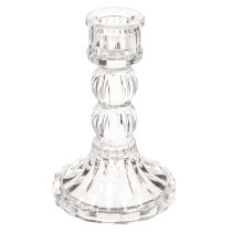 Product Transparent candle holder, classic design, table decoration, 12cm, 2 pieces