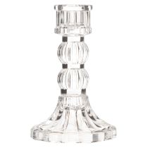 Product Transparent candle holder, classic design, table decoration, 12cm, 2 pieces