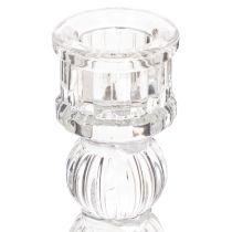 Product Transparent candle holder, classic design, table decoration, 12cm, 2 pieces
