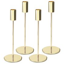Product Gold metal candle holder modern 21.5cm 4 pieces