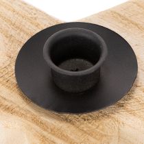Product Rustic wooden star candle holder for taper candles, 16cm
