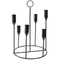 Product Metal candle holder for 6 candles, black, Ø20 cm, H31 cm