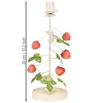 Product Candle holder metal strawberry decoration cream round H26cm