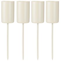 Product Metal candle holder on stick, beige, H11cm, 4 pieces