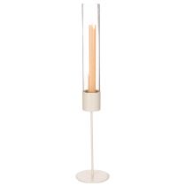 Product Candle holder with glass cylinder on metal base 50cm