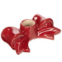 Product Red bow-shaped candle holders for 11cm taper candles, 2 pieces