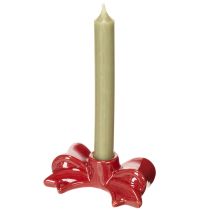 Product Red bow-shaped candle holders for 11cm taper candles, 2 pieces