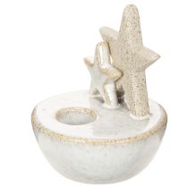 Product Ceramic Star Candle Holders, Christmas Decoration, 11cm, 2 Pieces