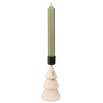 Product Candle holder Christmas tree decoration wood natural H13cm 4 pcs