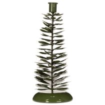 Product Candlestick Christmas tree green metal decoration 28cm