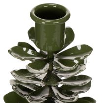 Product Candlestick Christmas tree green metal decoration 28cm