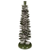 Product Candlestick in Christmas tree design, green metal, 45cm