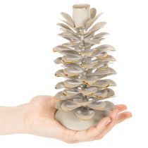 Product Pine cone design candle holder for taper candles, 17cm