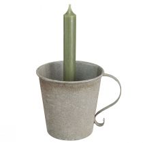 Product Candle holder vintage cup decoration grey Ø11cm H11cm