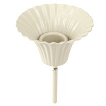 Product Candle holder with spike in flower shape, cream-colored, 11cm, 4 pieces