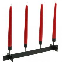Candlestick black, candlestick advent wreath 40cm H8cm