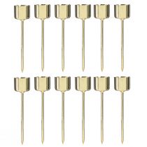 Product Stick candle holder gold Ø22mm H10.5cm 12 pcs