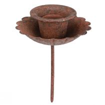 Product Stick candle holder rust look Ø8.5cm H4cm 4pcs