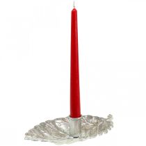 Product Candlestick plate leaf silver 22x13.5x5.5cm