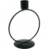 Candlestick black metal ring stick candle holder Ø10.5cm