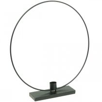 Decorative ring metal candlestick deco loop black Ø30cm