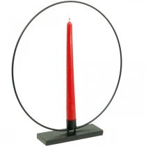 Decorative ring metal candlestick deco loop black Ø30cm