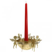 Christmas decoration candlestick with angels Golden Ø18cm