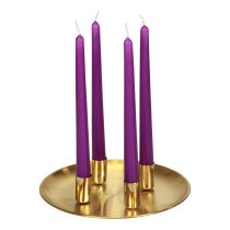 Product Stick candle holder gold Ø2.5cm candle plate metal Ø23cm
