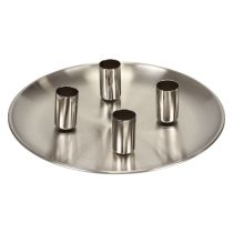 Product Stick candle holder silver Ø2.5cm candle plate metal Ø23cm