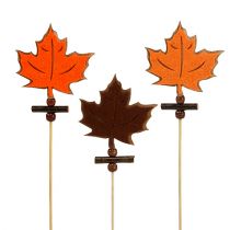 Pin maple leaf sorted autumn decoration 8cm L35cm 12pcs