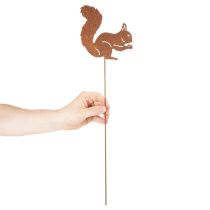 Product Garden stake squirrel rust decorative stake for flower bed and flower pot 52cm 2pcs