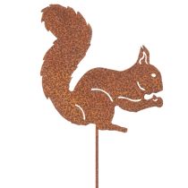 Product Garden stake squirrel rust decorative stake for flower bed and flower pot 52cm 2pcs