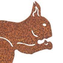 Product Garden stake squirrel rust decorative stake for flower bed and flower pot 52cm 2pcs