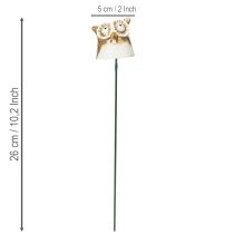 Product Ceramic owl stake decorative figure for plants 26cm 2pcs