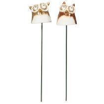 Product Ceramic owl stake decorative figure for plants 26cm 2pcs