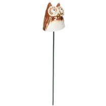 Product Ceramic owl stake decorative figure for plants 26cm 2pcs