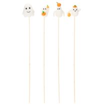 Product Ghost figures on wooden sticks, Halloween decoration, 54cm, 8 pieces